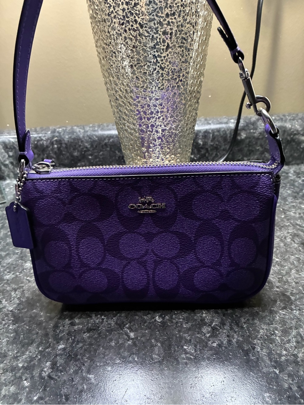 Coach Mini Nolita 19 purple signature bag! NEW!